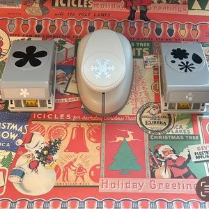 Three large paper punches